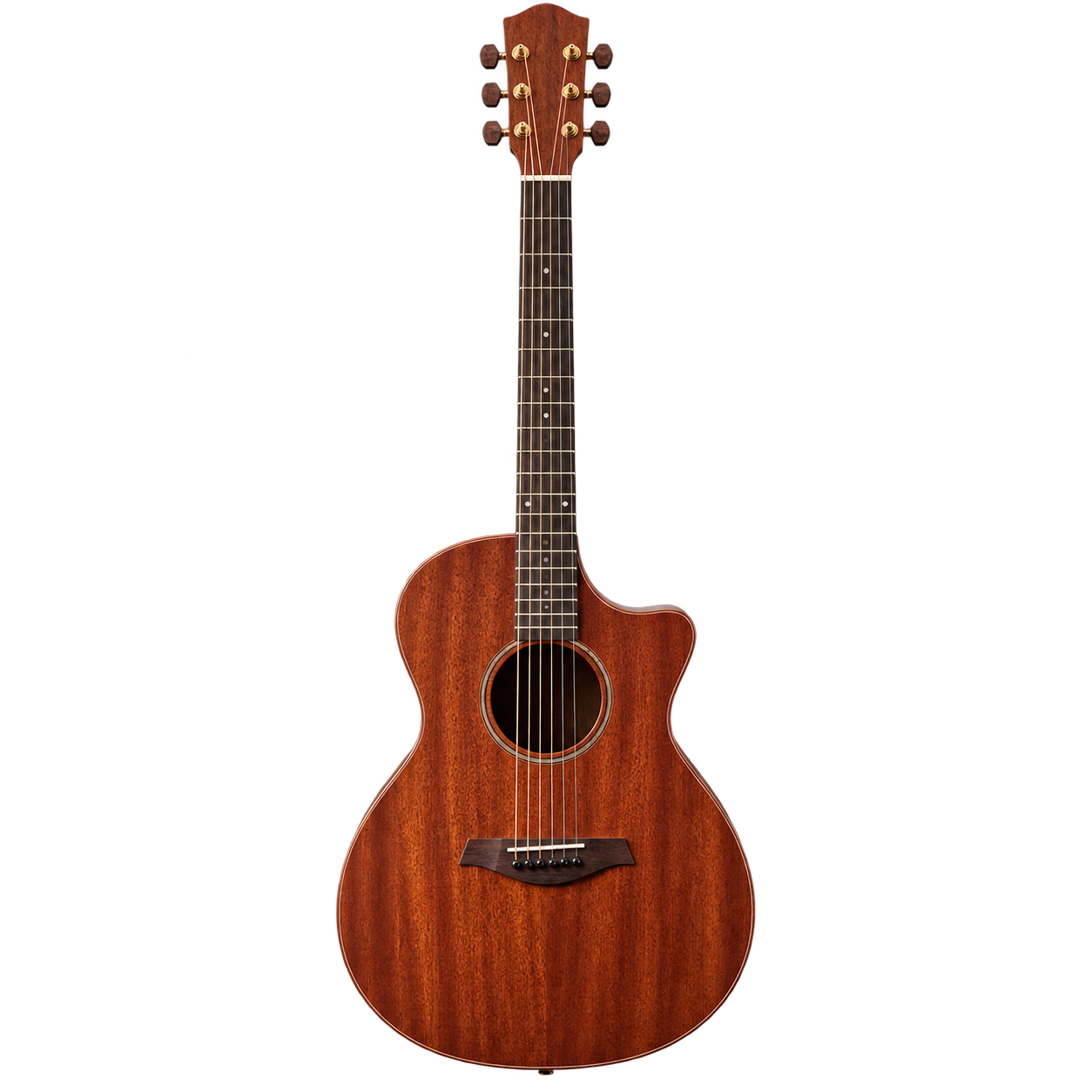Guitare acoustique Lune en acajou de face